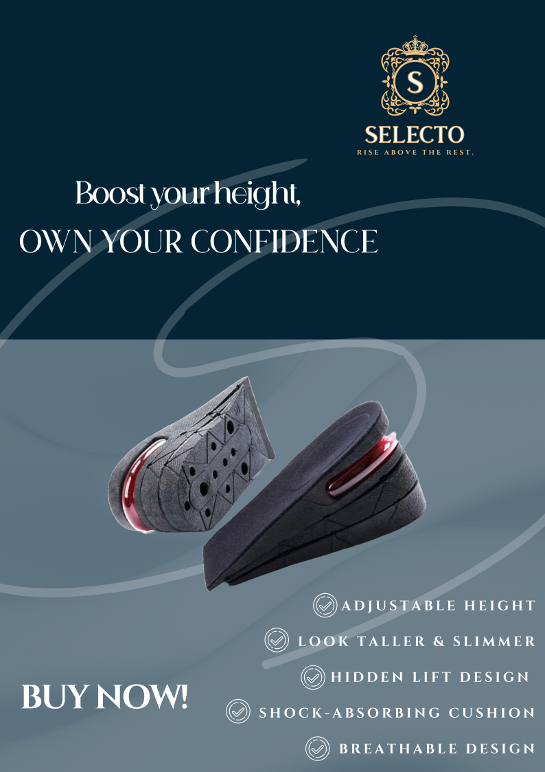 Height Increase Insoles 3–7.5cm – Unisex Elevator Inserts