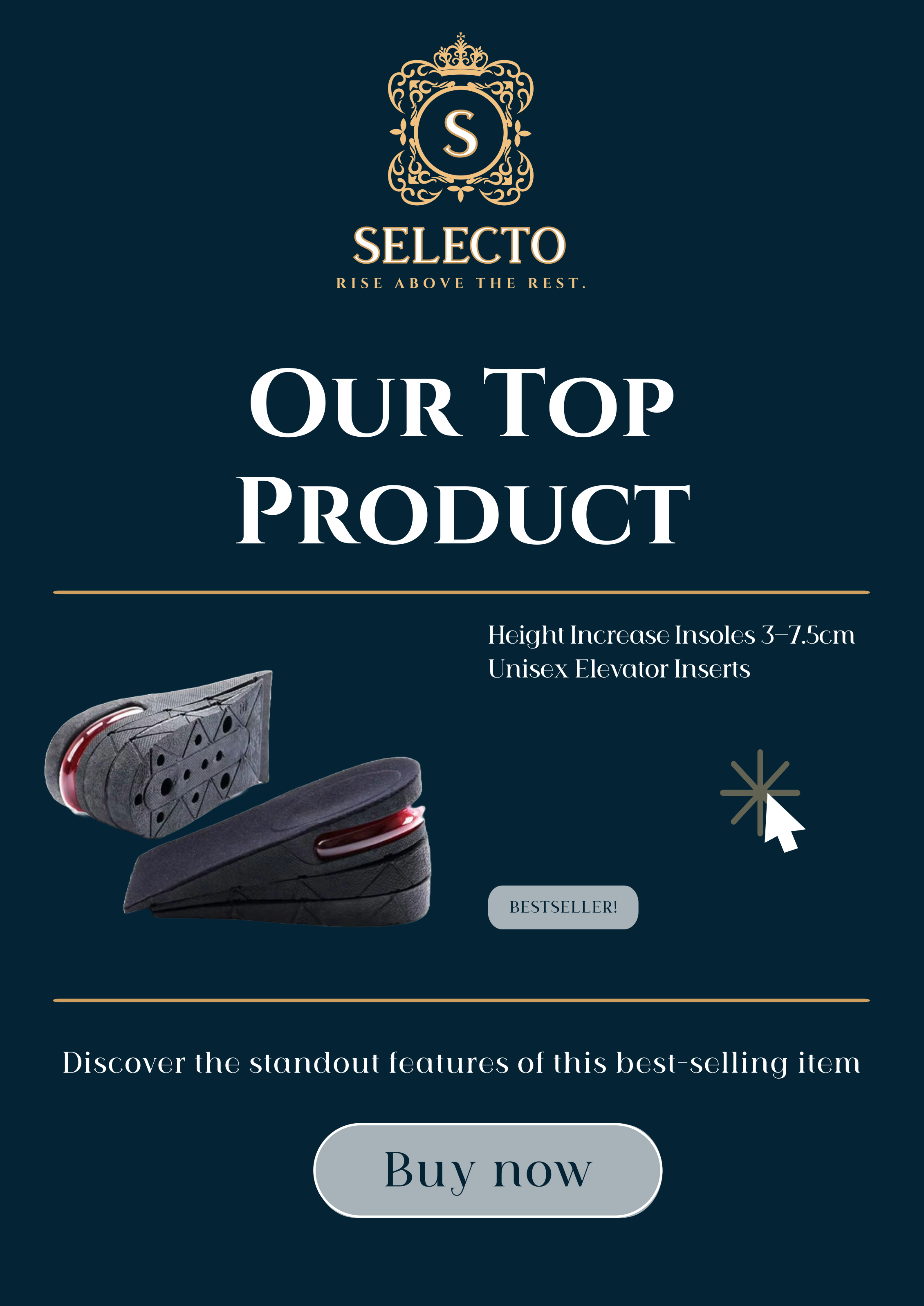 Height Increase Insoles 3–7.5cm – Unisex Elevator Inserts